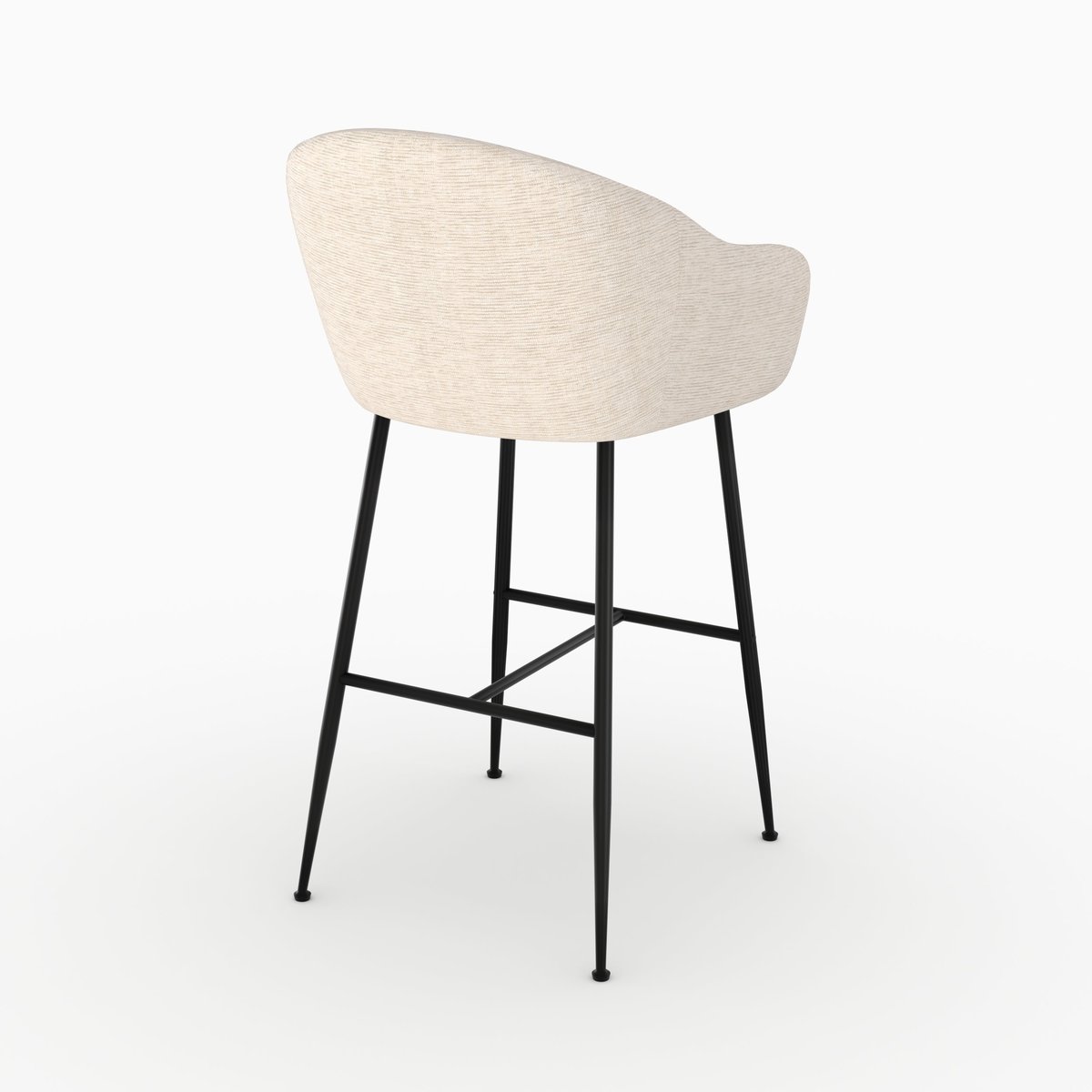 Chaise de bar en tissu 76 cm - SOCKY beige chiné, MAISON PAVANE