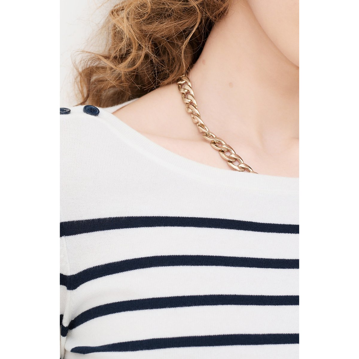 Pull droit col bateau MJULIANA creme, CAROLL