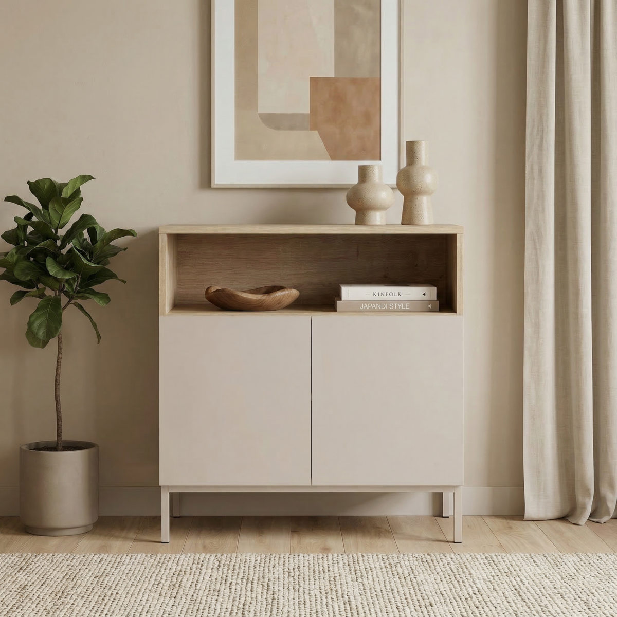 Petit buffet 2 portes 1 niche - OLIVER cashmere, CALICOSY