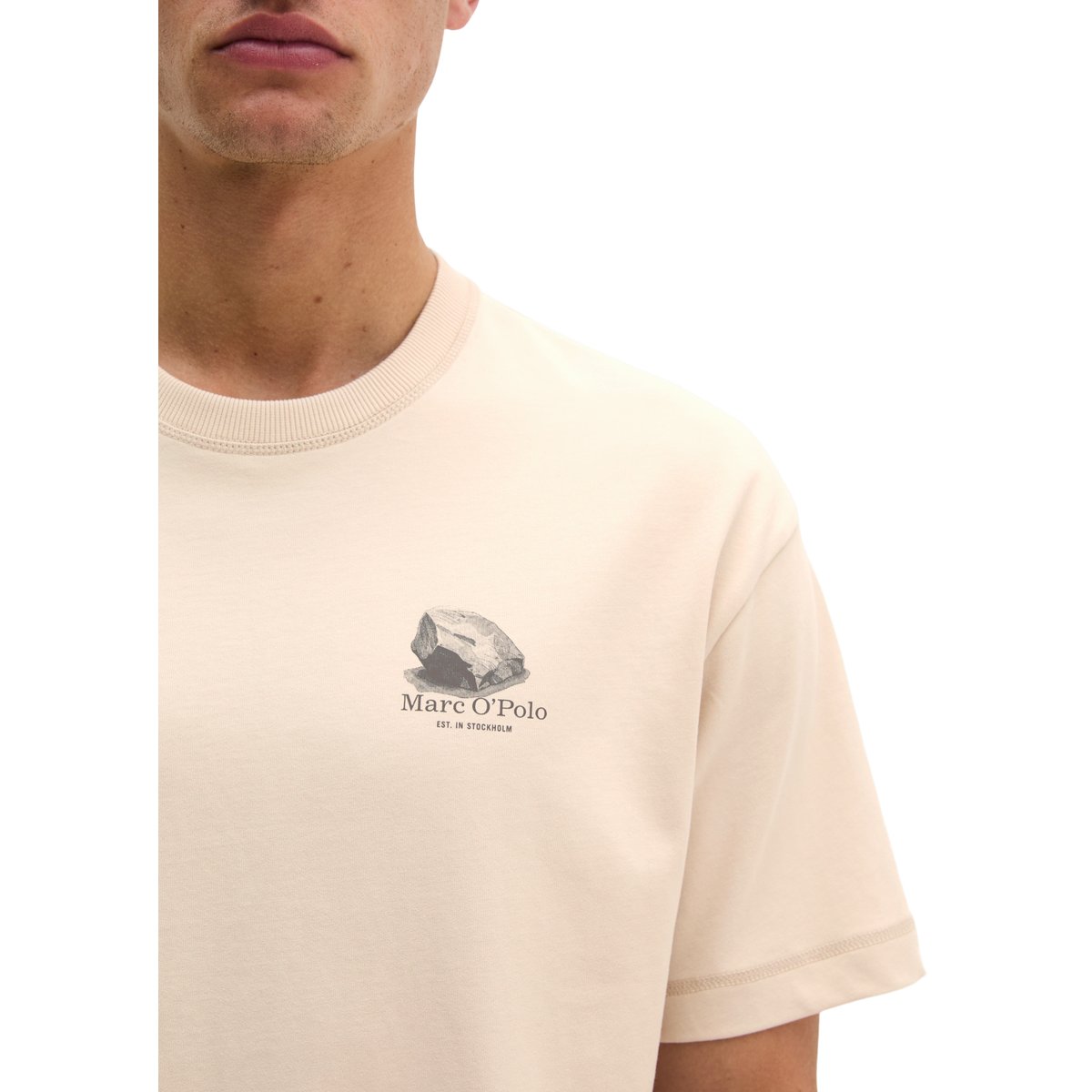 T-shirt surdimensionné avec un grand imprimé au dos beige, MARC O'POLO