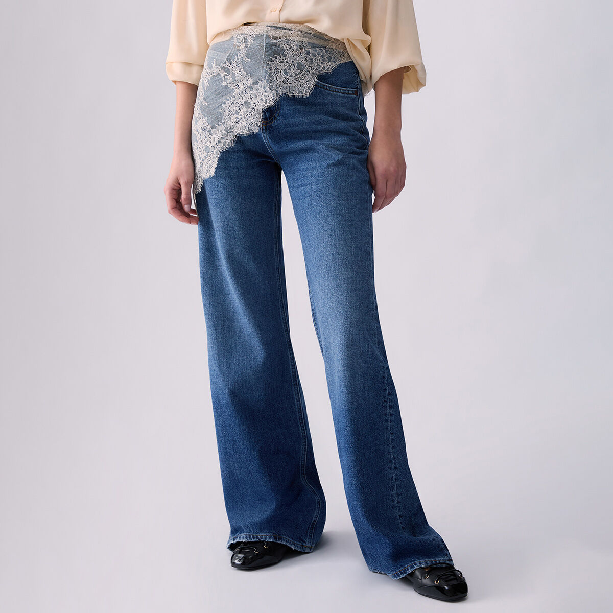 Jean évasé avec bandana denim bleu, LIU JO