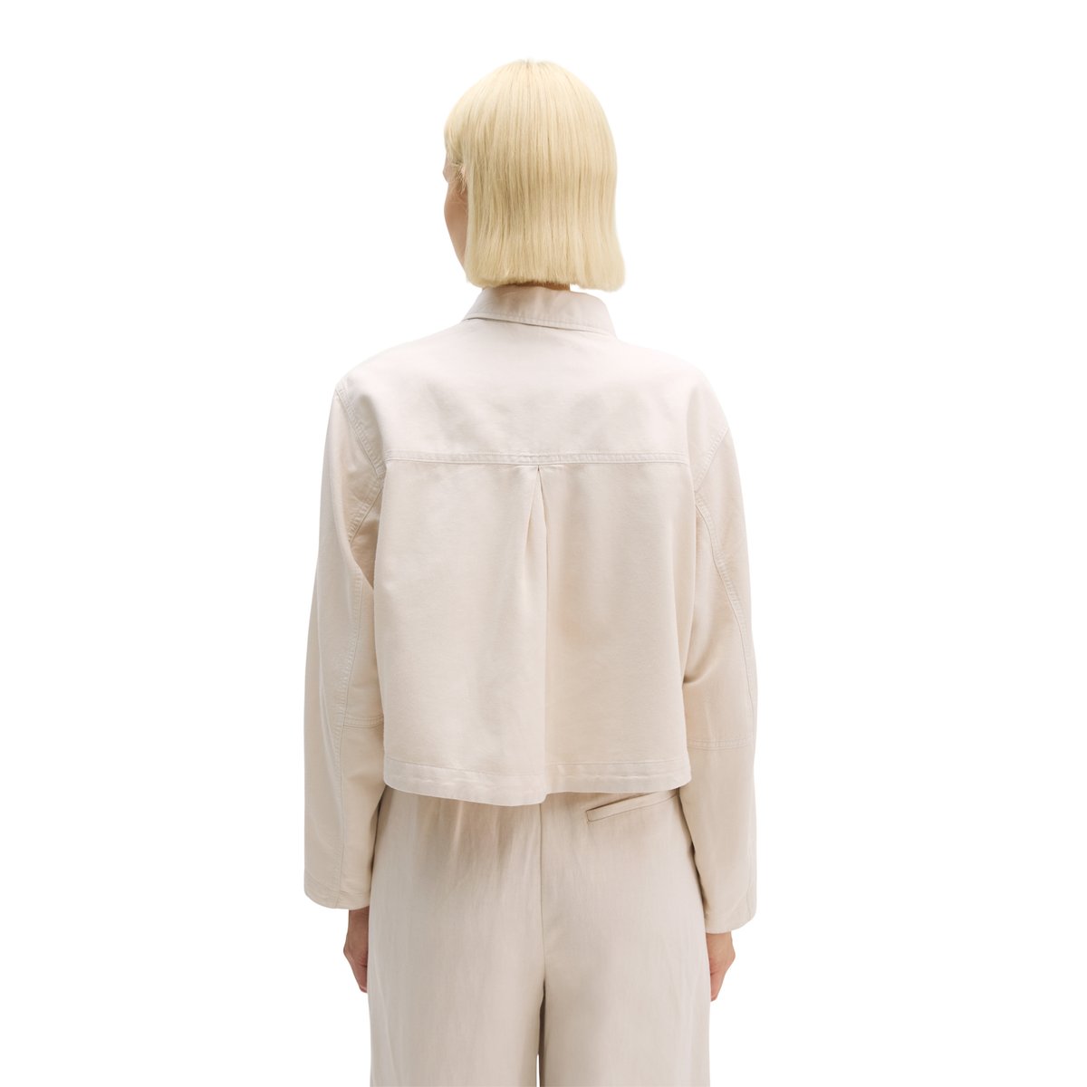 Veste d'intérieur A-Shape en mélange de coton organique, de lyocell et de lin gris clair, MARC O'POLO