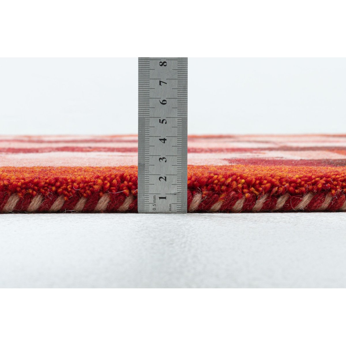 Tapis en laine vierge noué à la main rouge, THEKO