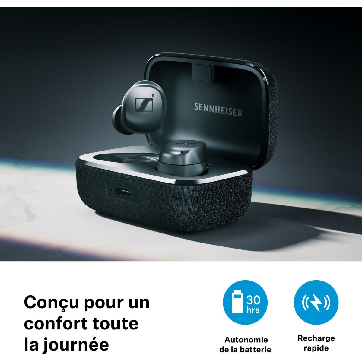 Ecouteurs Momentum True Wireless 4 Graphite noir et gris, SENNHEISER