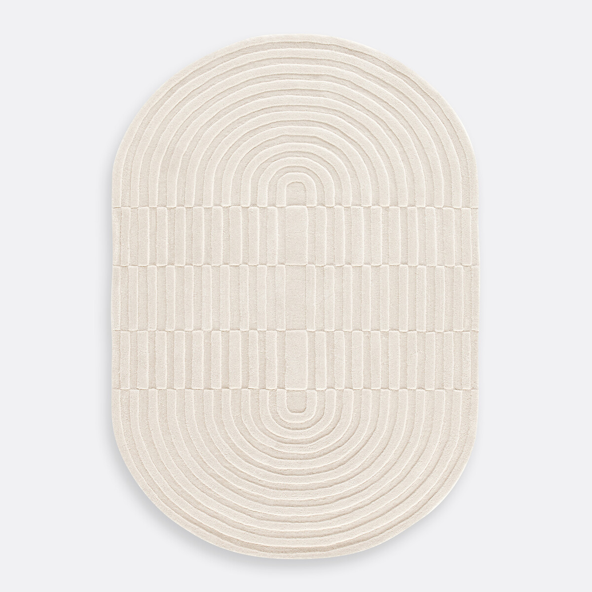 Tapis ovale en laine, Malko ecru, LA REDOUTE INTERIEURS