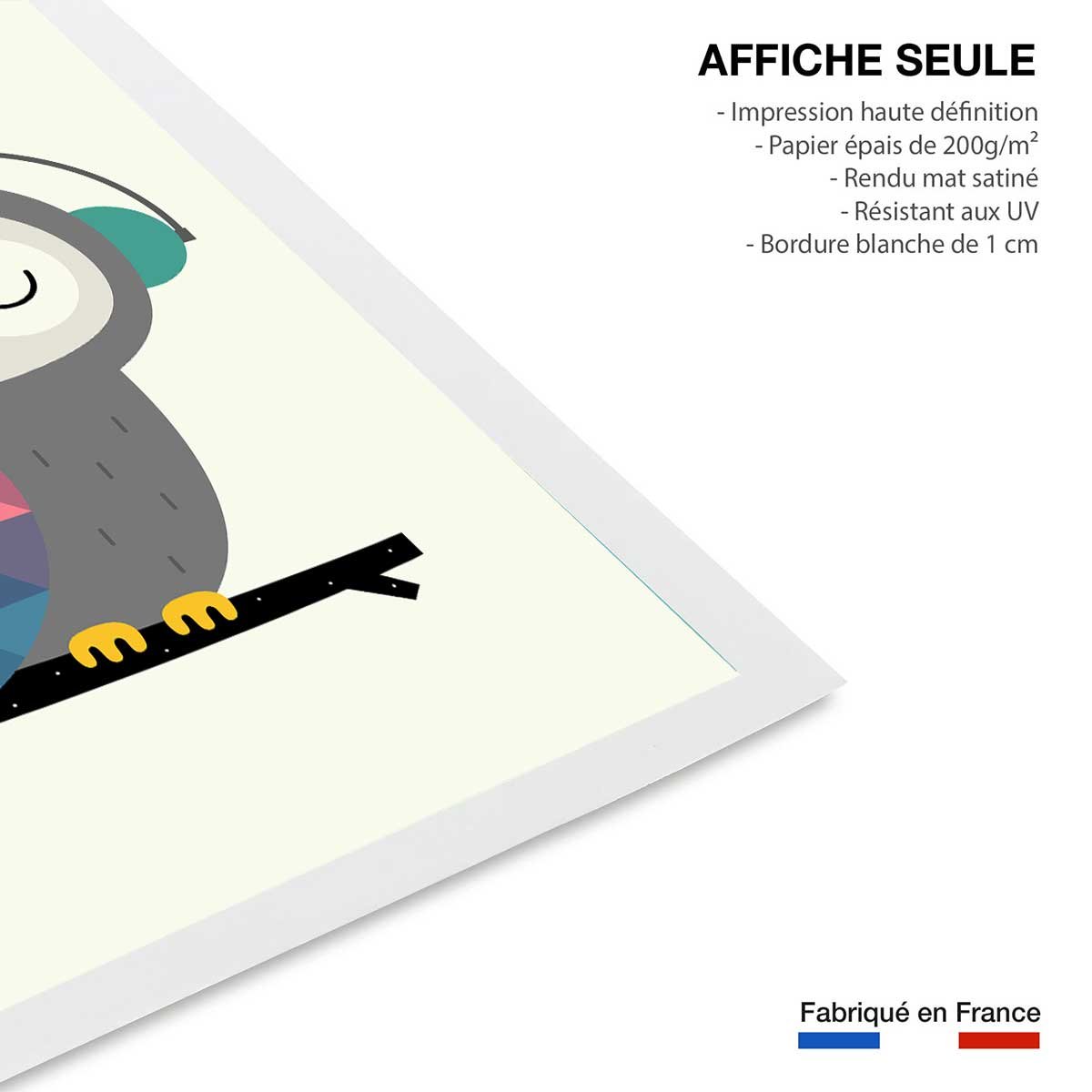 Affiche  hibou music affiche seule, HEXOA