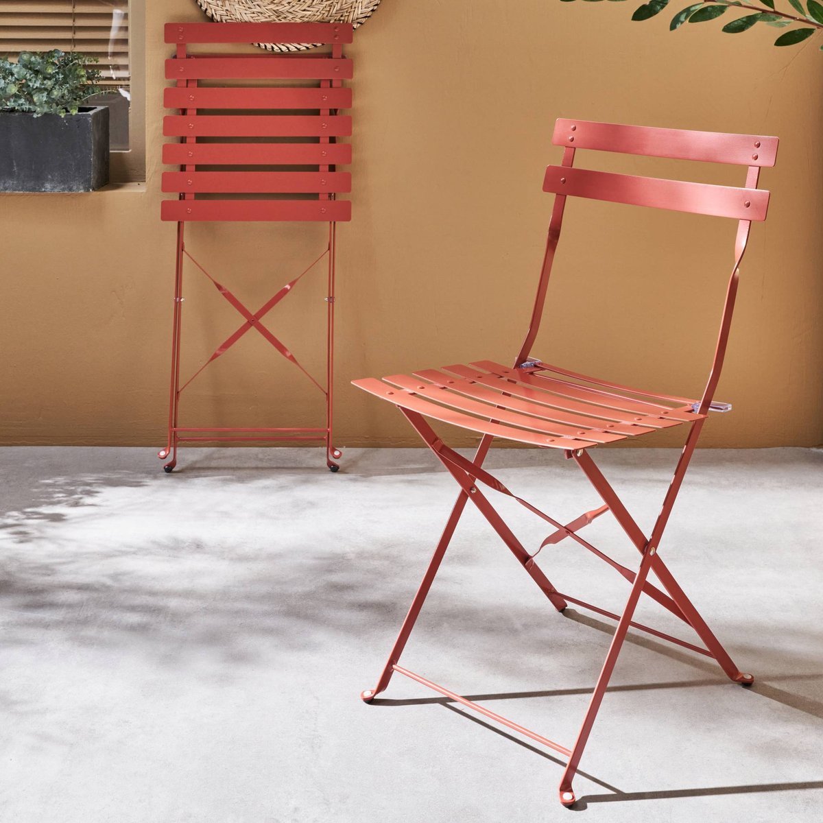 Chaise de jardin pliante métal (lot de 2) CHAISES EMILIA vert de gris, SWEEEK