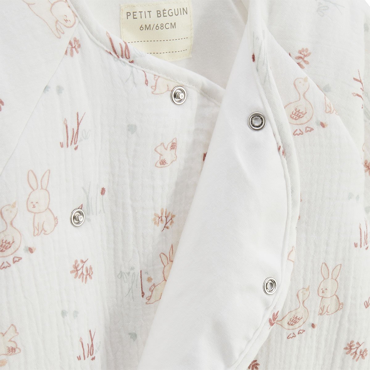 Surpyjama en gaze de coton Douceur ecru, PETIT BEGUIN