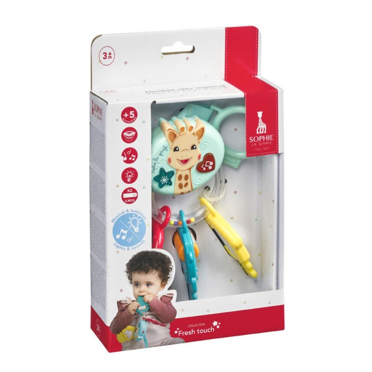 Hochet Clés musicale Sophie la girafe multicolore, VULLI