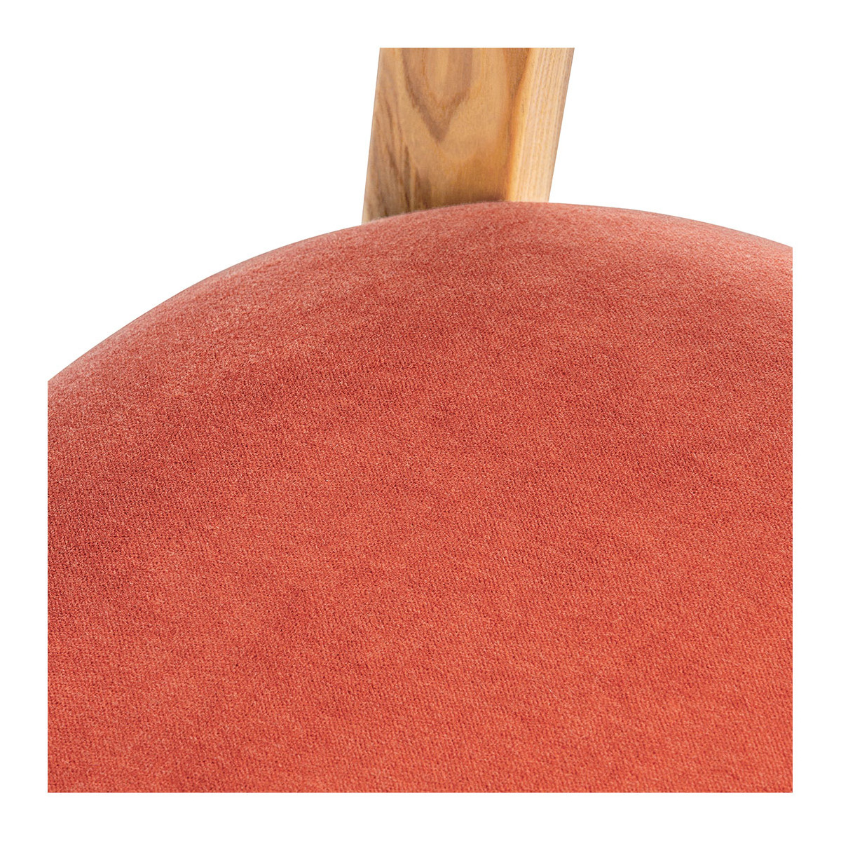 Chaise PALOMA velours finition bois blond rose, BLANC D’IVOIRE