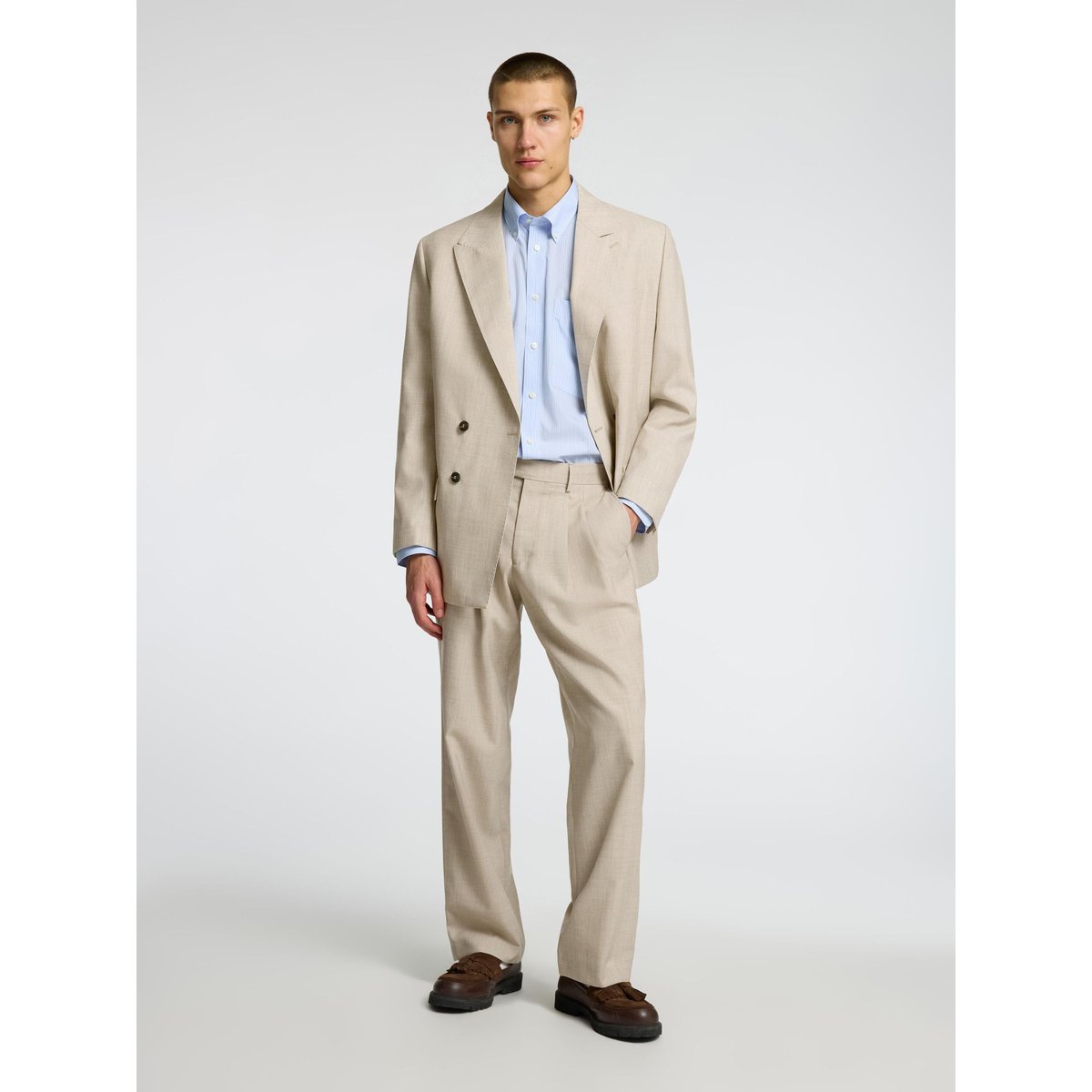 Blazer À Double Boutonnage egret, SELECTED