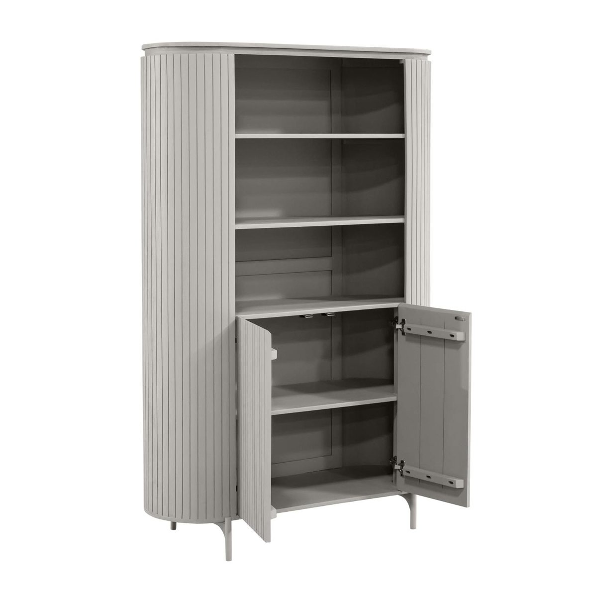 Bibliothèque en bois rainuré CALERO gris, PIER IMPORT