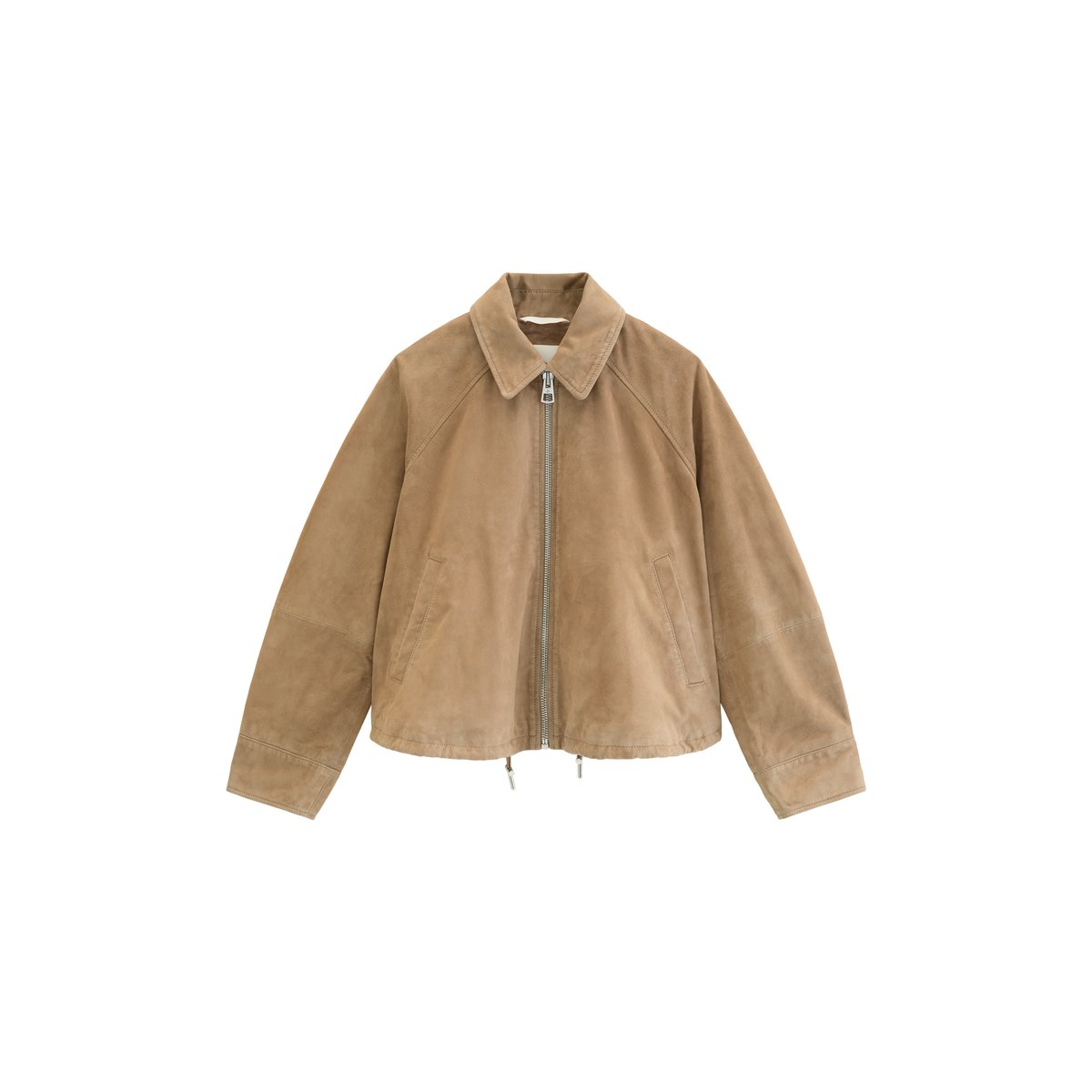 Veste en cuir relaxed en cuir de chèvre velours doux marron, MARC O'POLO