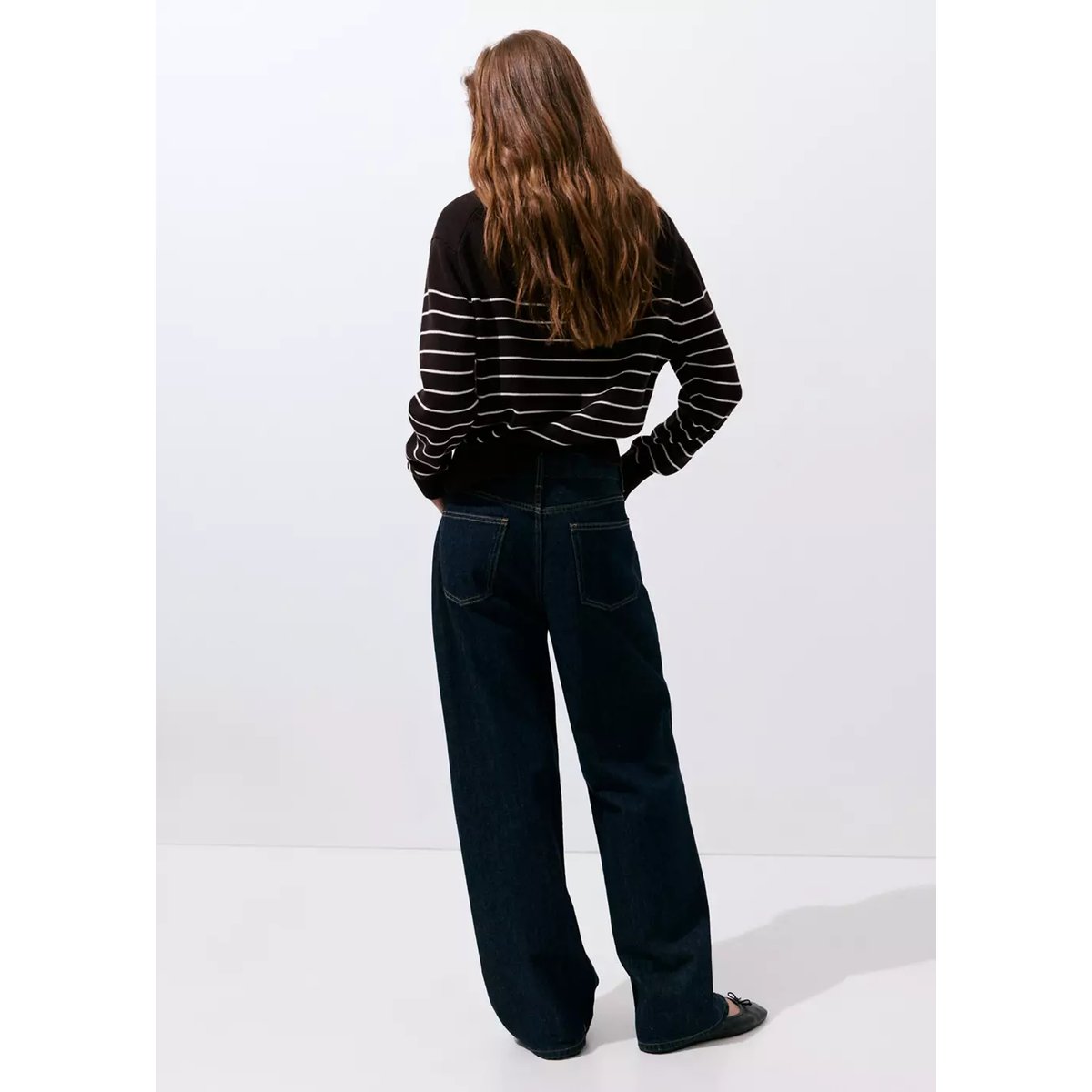 Pull-over zippé rayures marron, MANGO