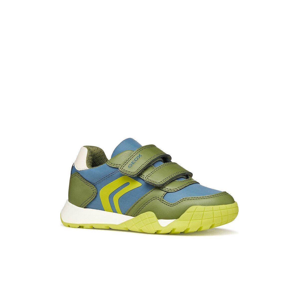 RANN-E ademende sneakers met klittenband groen/grijs, GEOX