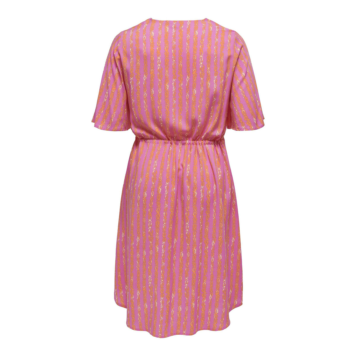 Robe imprimée, à nouer  rose/orange, ONLY CARMAKOMA