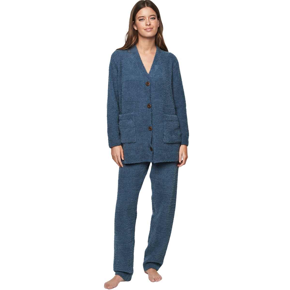 Pyjama pantalon veste manches longues P110 CANDY CLOUD bleu, SELMARK