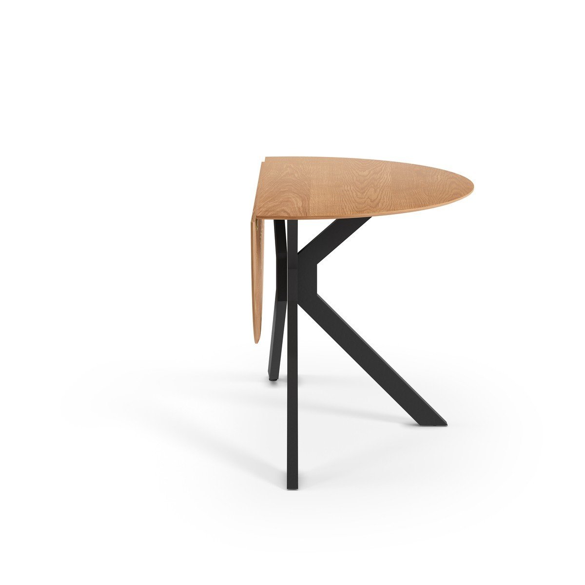 Table ronde pliante et pieds en métal - NELLY bois clair, CALICOSY