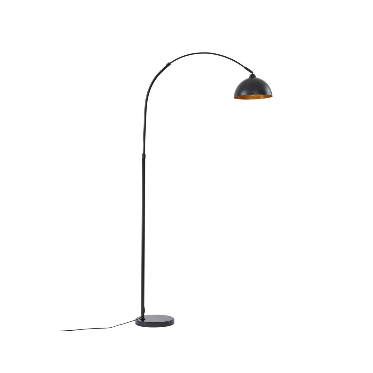 Lampadaire en métal moderne, Tonka noir, doré, LINDBY