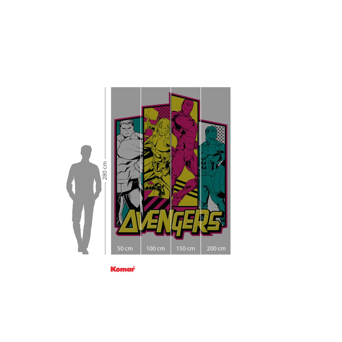 Papier peint Komar - Avengers Flash - 200 x 280 cm multicolore, HEXOA