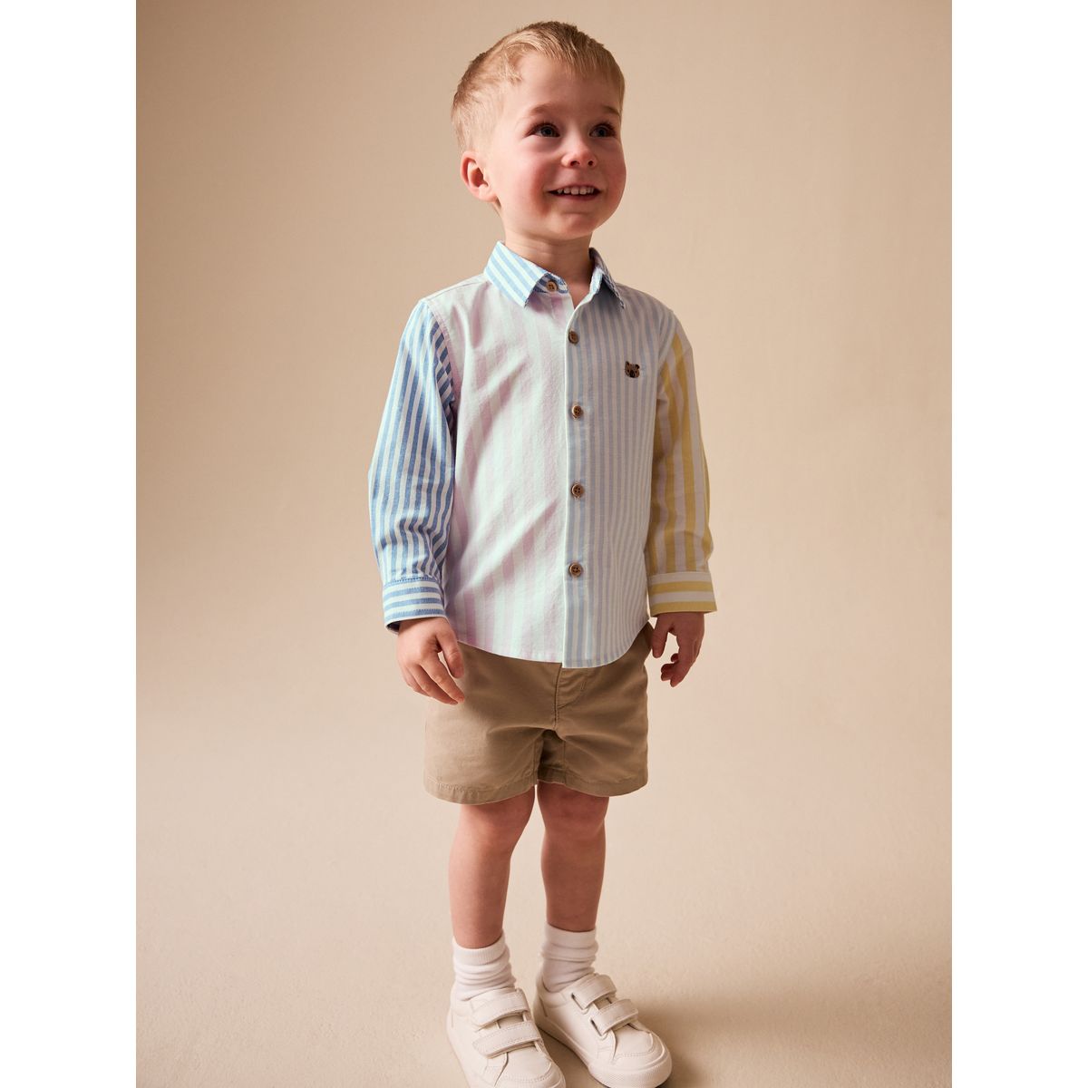 Chemise oxford à manches longues caractère rose/bleu, NEXT