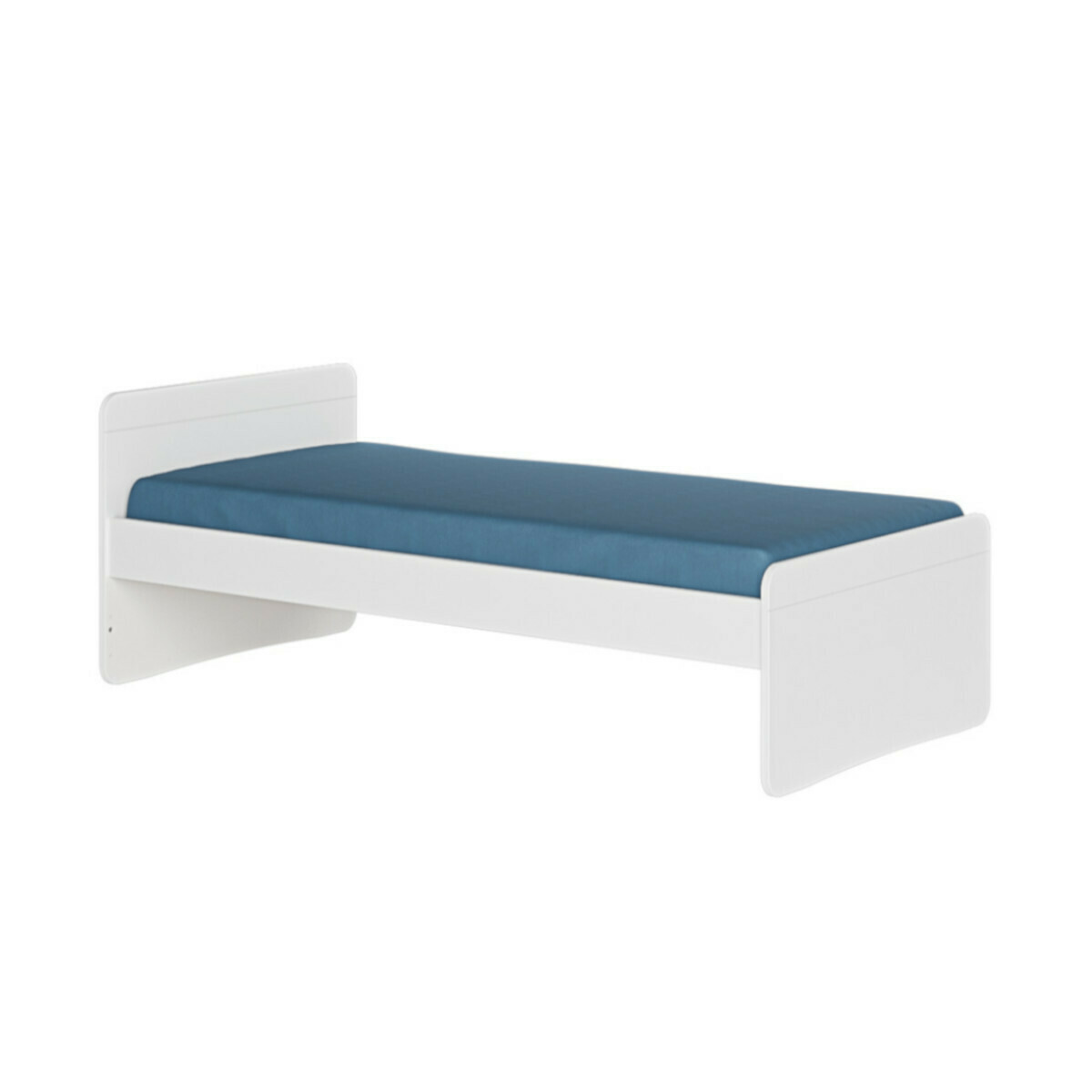 Pack lit avec matelas Bois massif  LILOW blanc, AKITEN RETAIL