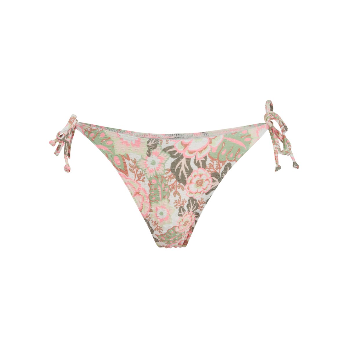 Bas de maillot de bain à couvrance échancrée CANARIAS. vert oil green wild flower swim, ROXY