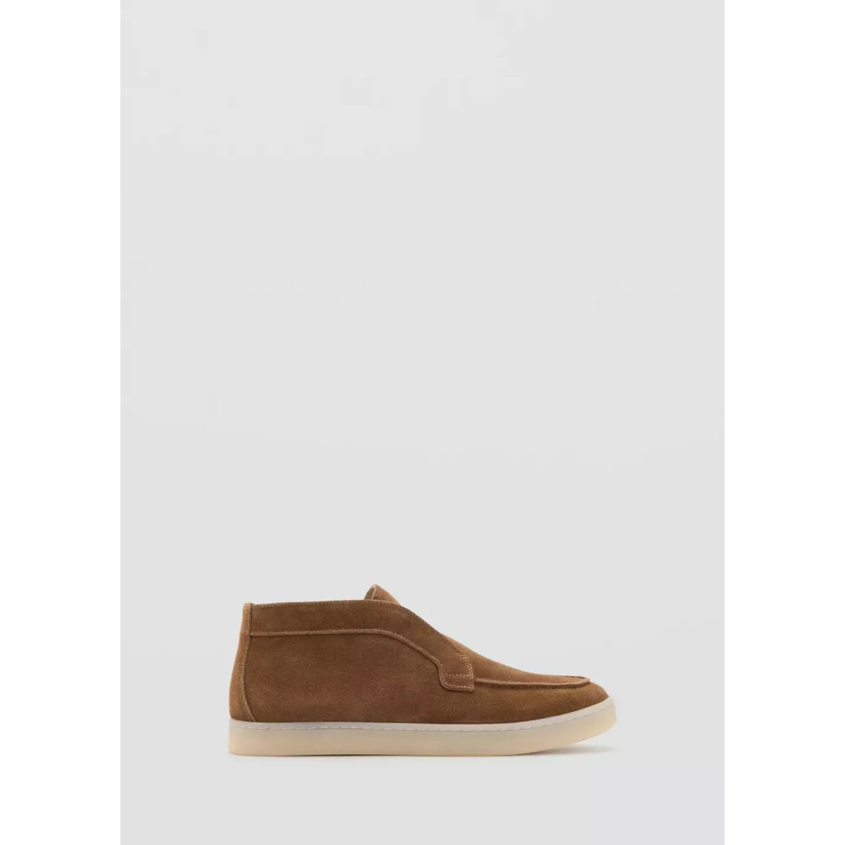 Bottines baskets cuir suédé marron, MANGO MAN