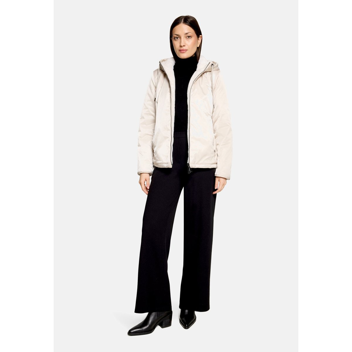 Veste réversible à capuche silky beige, BETTY BARCLAY