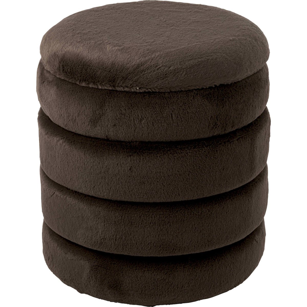 Pouf coffre tissu marron foncé, RECOLLECTION