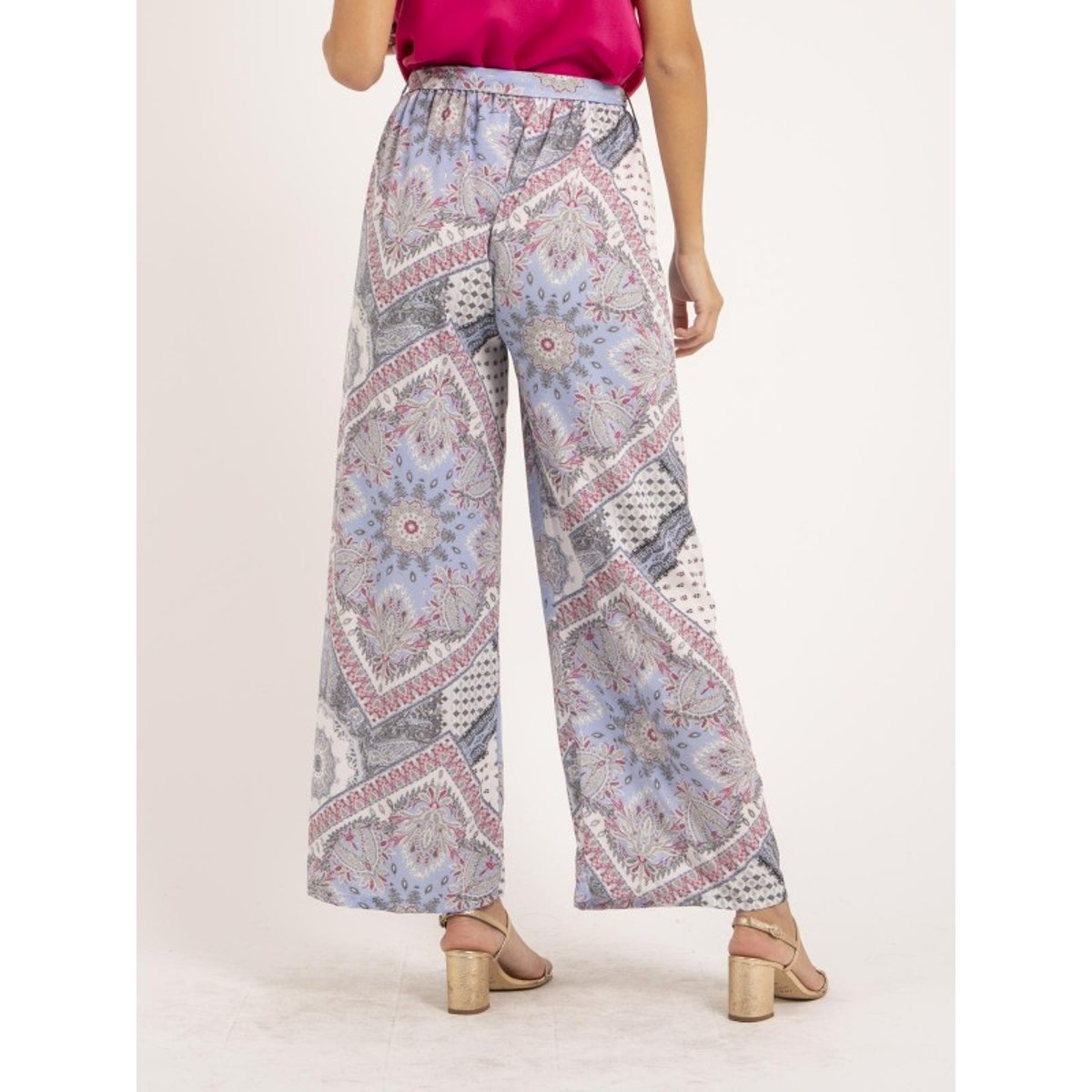 Pantalon Motifs Eloane bleu, DONA LISA
