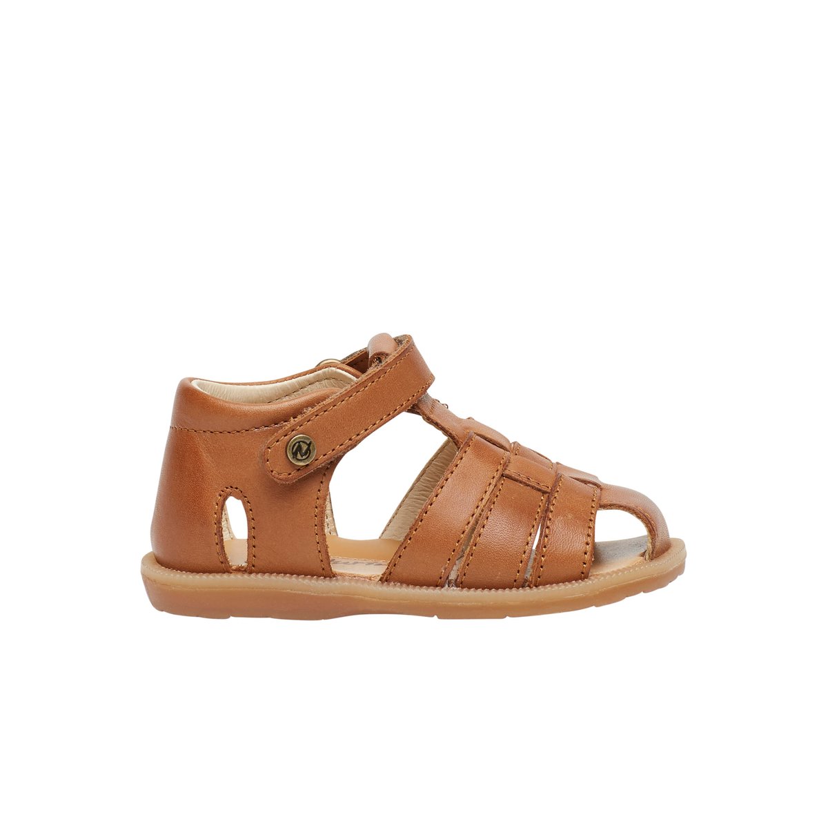 Sandales semi-ouverte en cuir ZAFFIRO marron, NATURINO