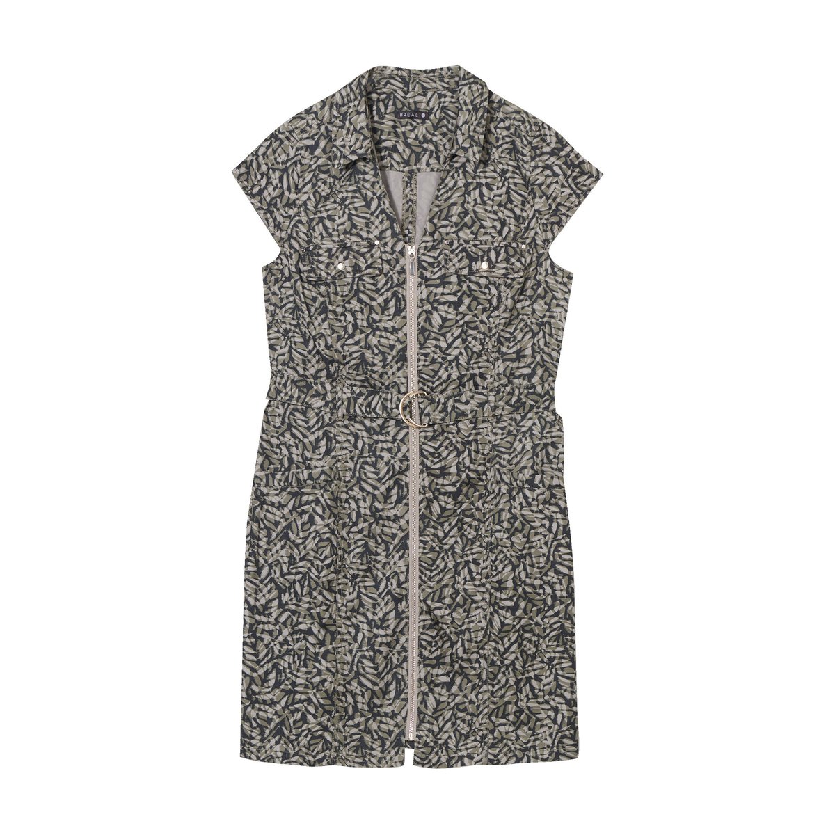 Robe droite zippée vert kaki, BREAL