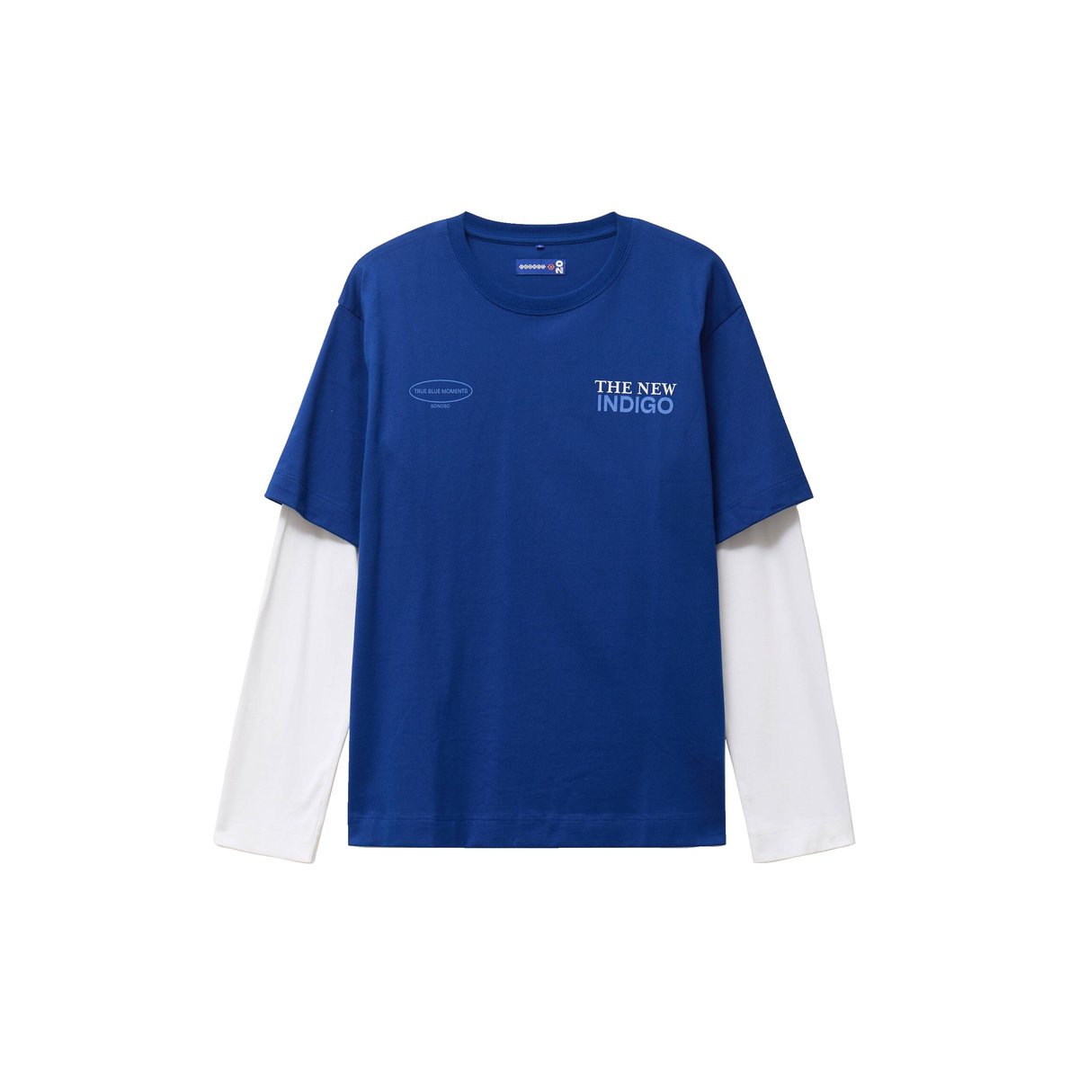T-shirt ample en coton manches courtes bleu electrique, BONOBO