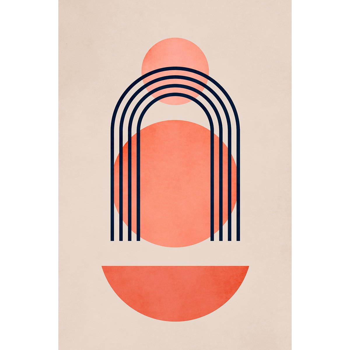Tableau dessin Bauhaus abstrait tableau alu dibond, HEXOA