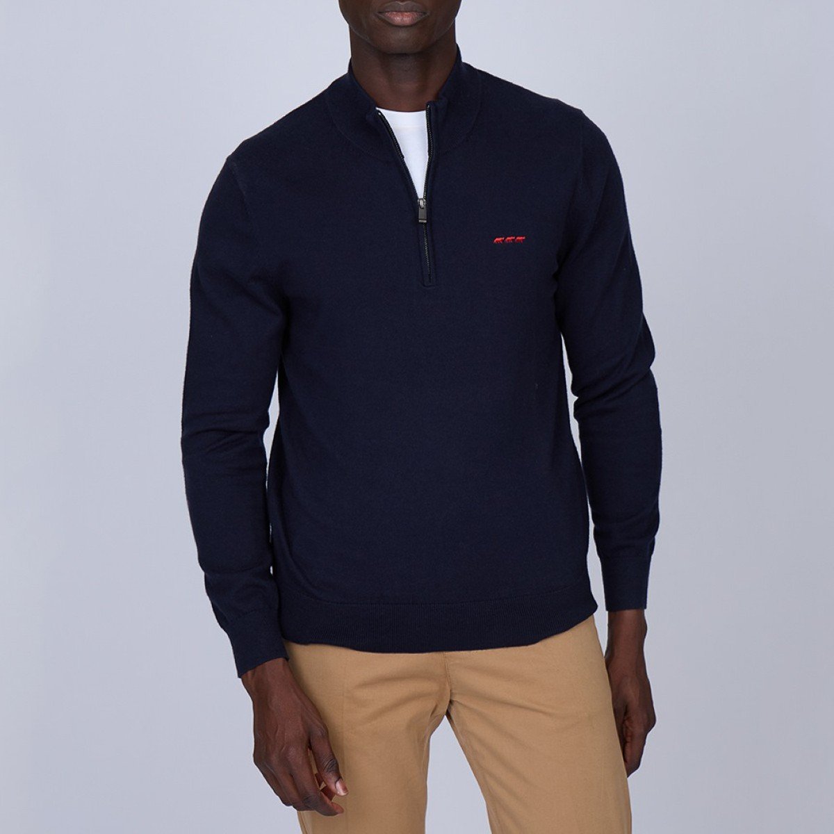 Pull col camionneur bleu marine, MISE AU GREEN