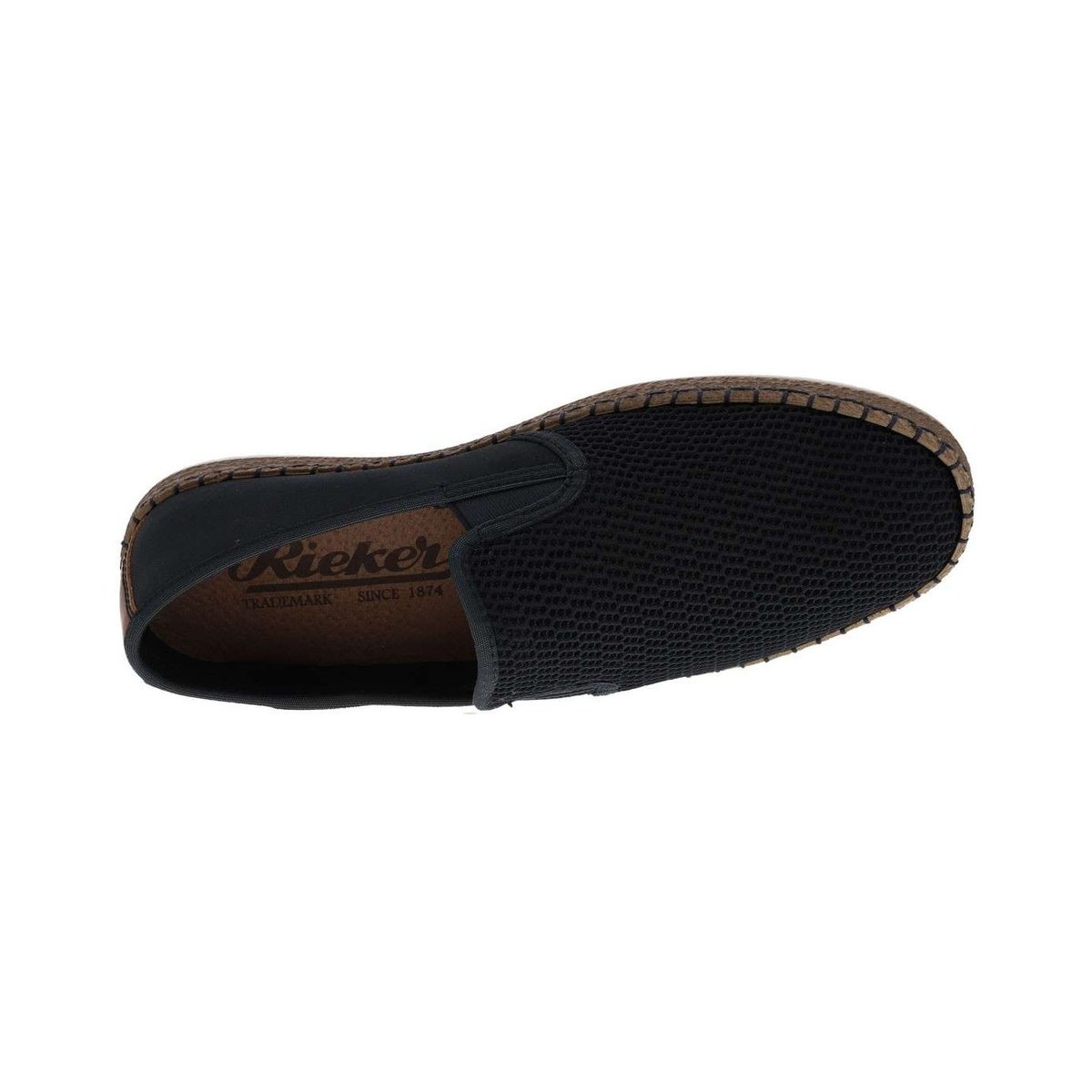 Espadrilles homme marine unies en toile et à semelle à corde bleu, RIEKER
