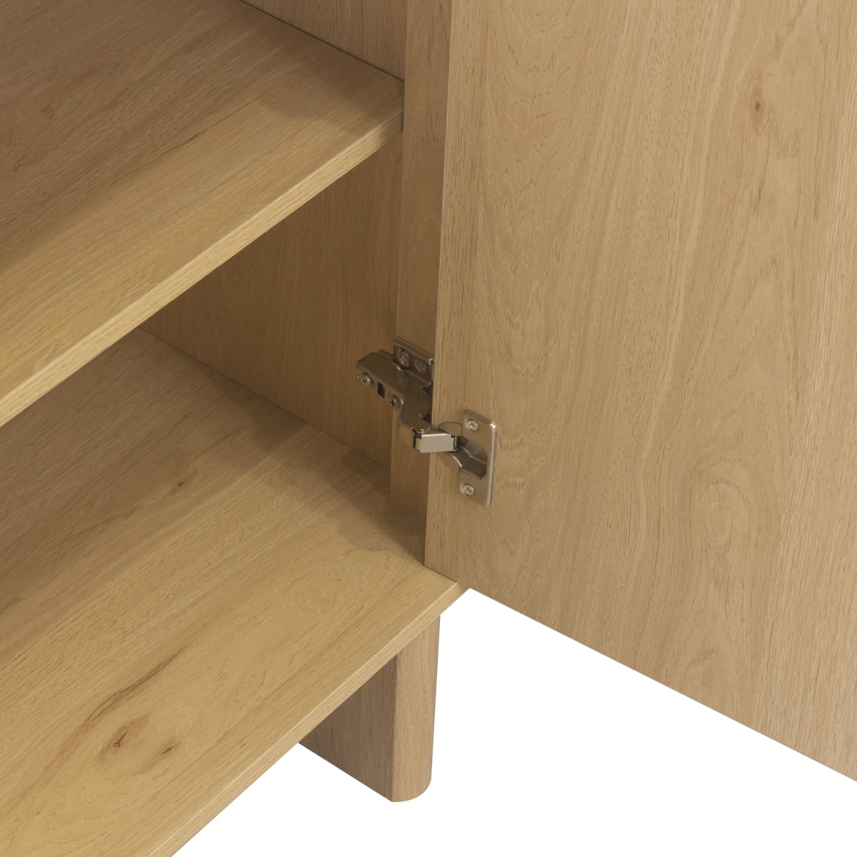Buffet 3 portes formes arrondies OCTAVE bois clair, CALICOSY