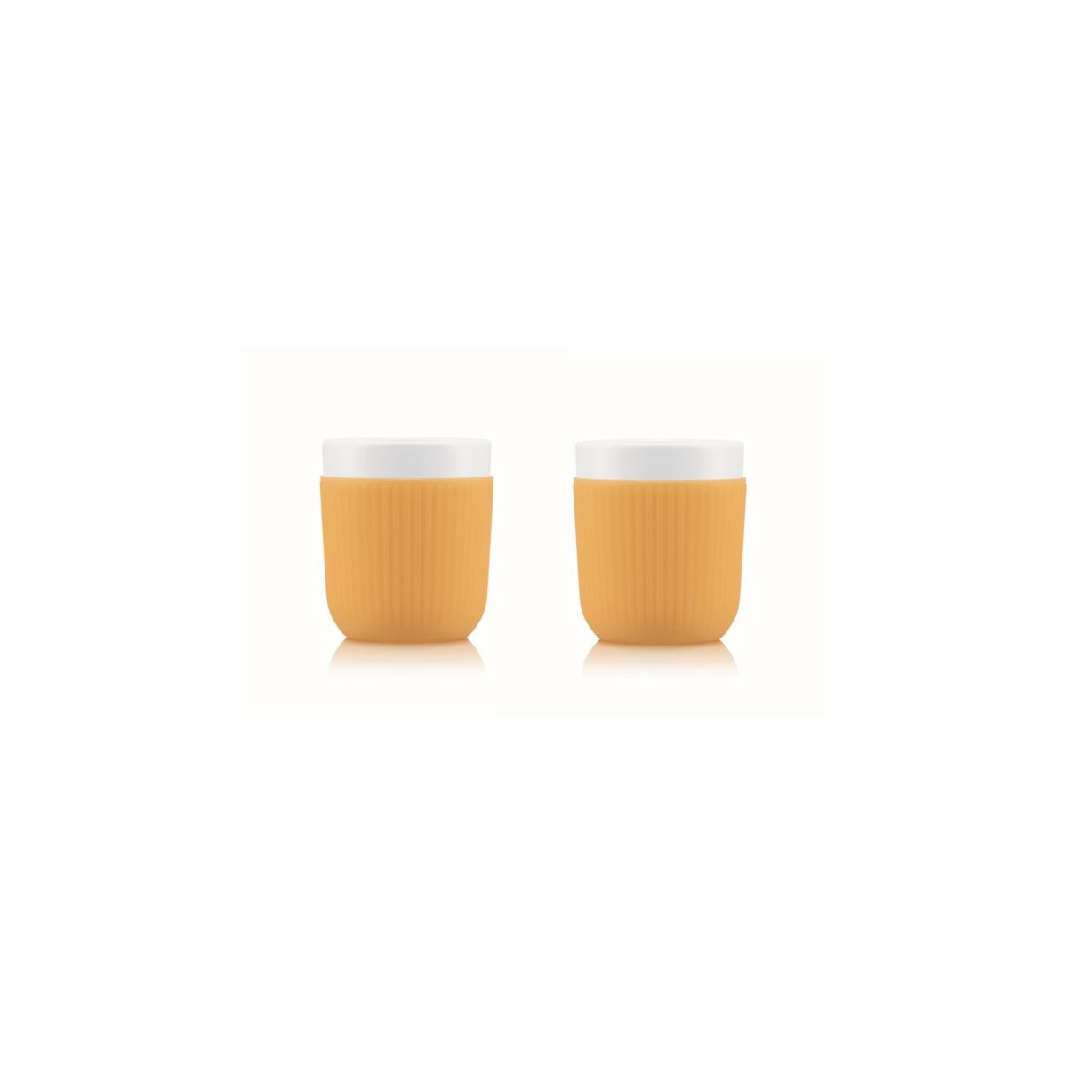 Set DOURO 2 tasses porcelaine avec manchon jaune, BODUM