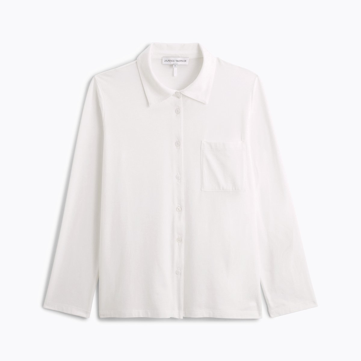 Chemise col classique en jersey LES BASIQUES ecru, LAURENCE TAVERNIER