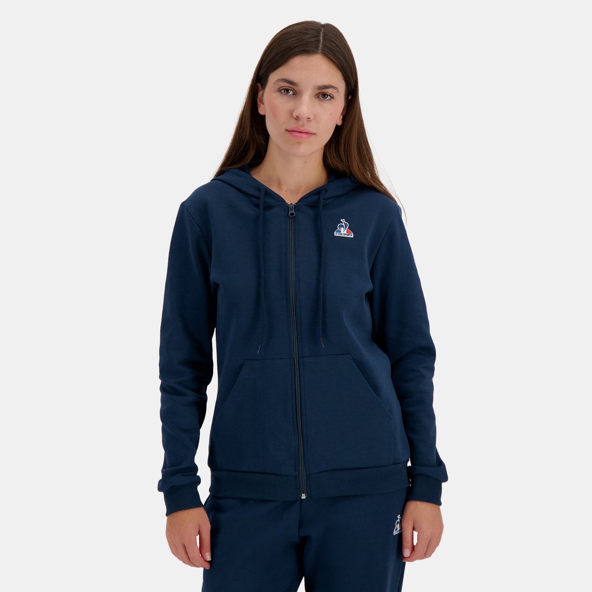 Veste zippée à capuche Essentiel en double face Essentiels victory blue, LE COQ SPORTIF