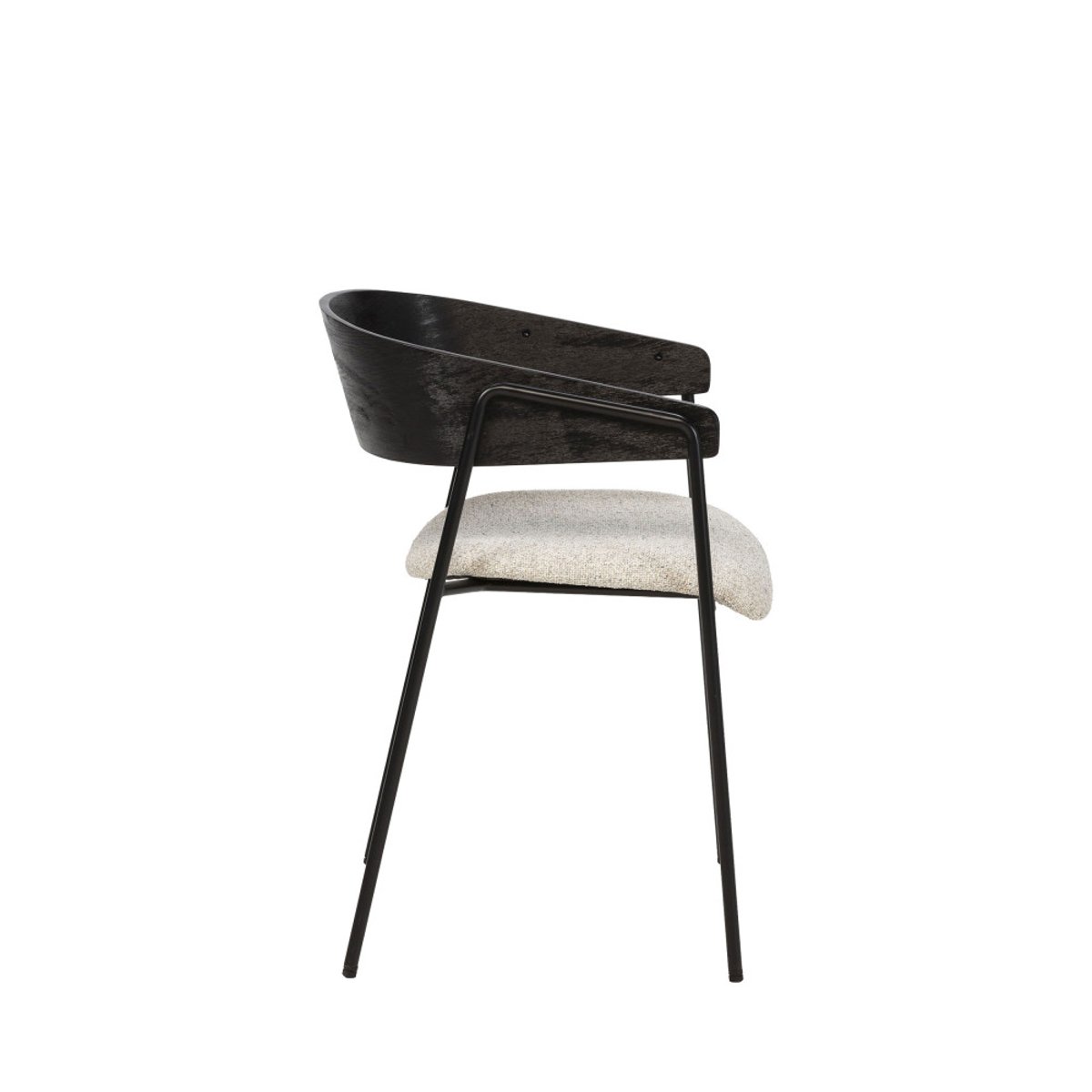 Lot de 2 fauteuils de table en tissu, bois et métal- OPNA beige, DRAWER