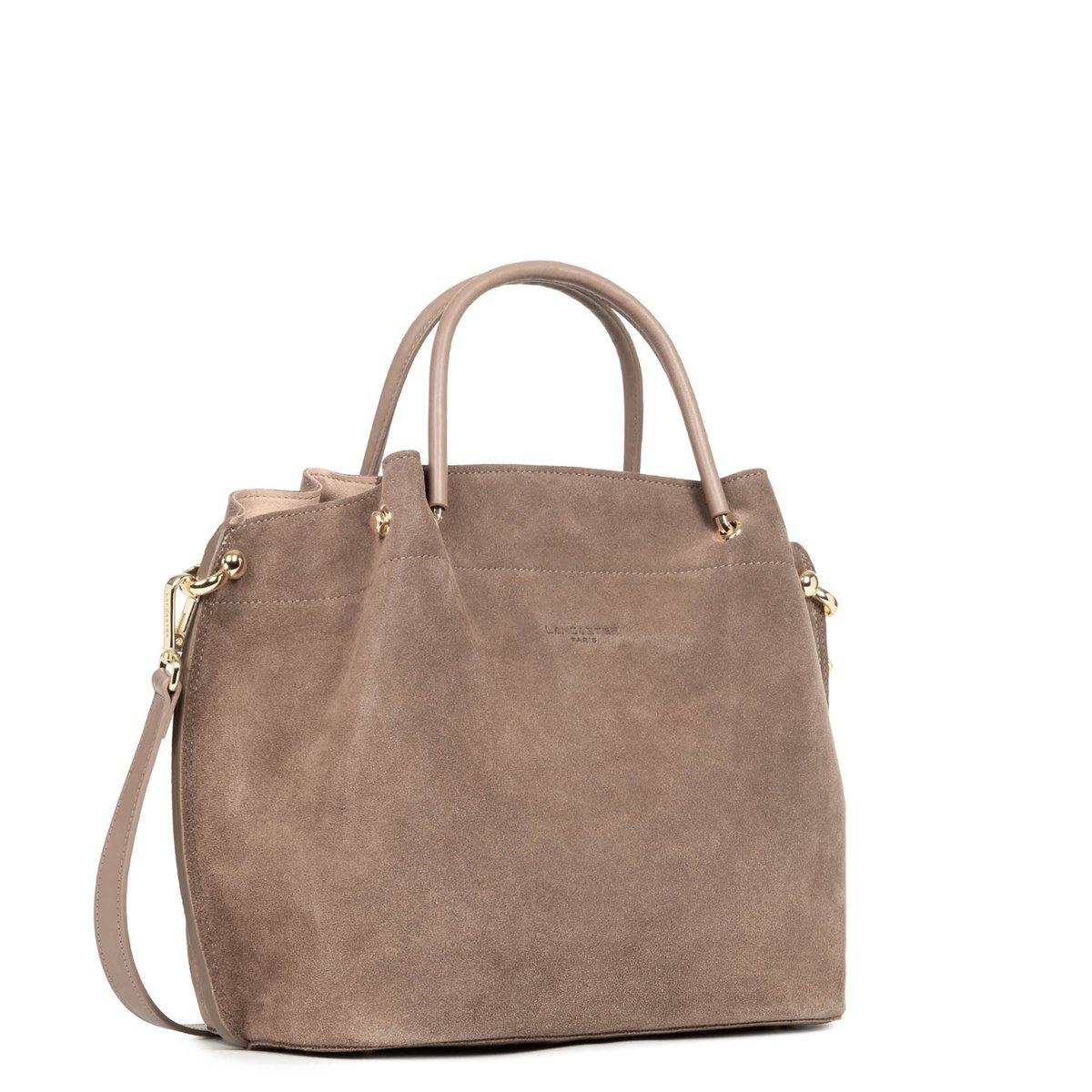 Grand sac à main, Made in France SUÈDE LOUISA taupe, LANCASTER