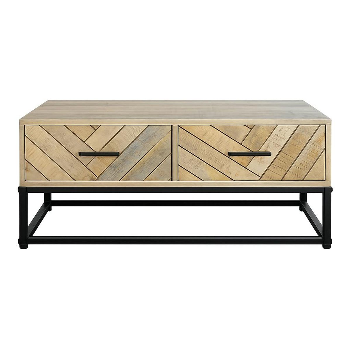 Table basse en bois de manguier 2 tiroirs BRIX bois naturel, PIER IMPORT