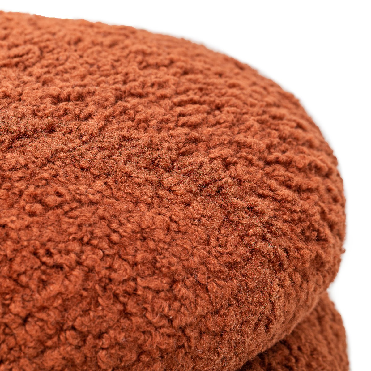 Pouf bouclette avec rangement, FLOKKE terracotta, NORDLYS