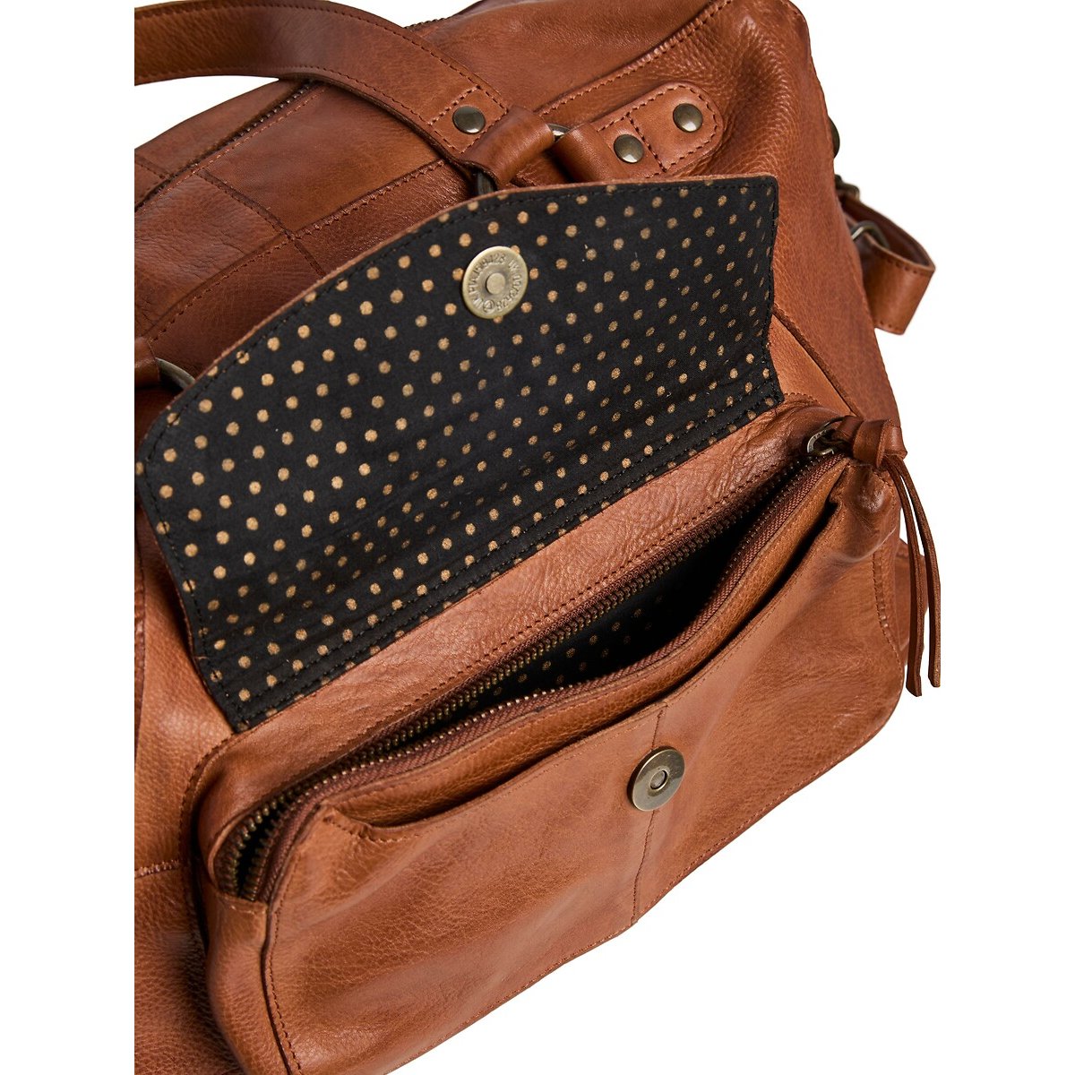 Grand sac en cuir, Fatima cognac, PIECES