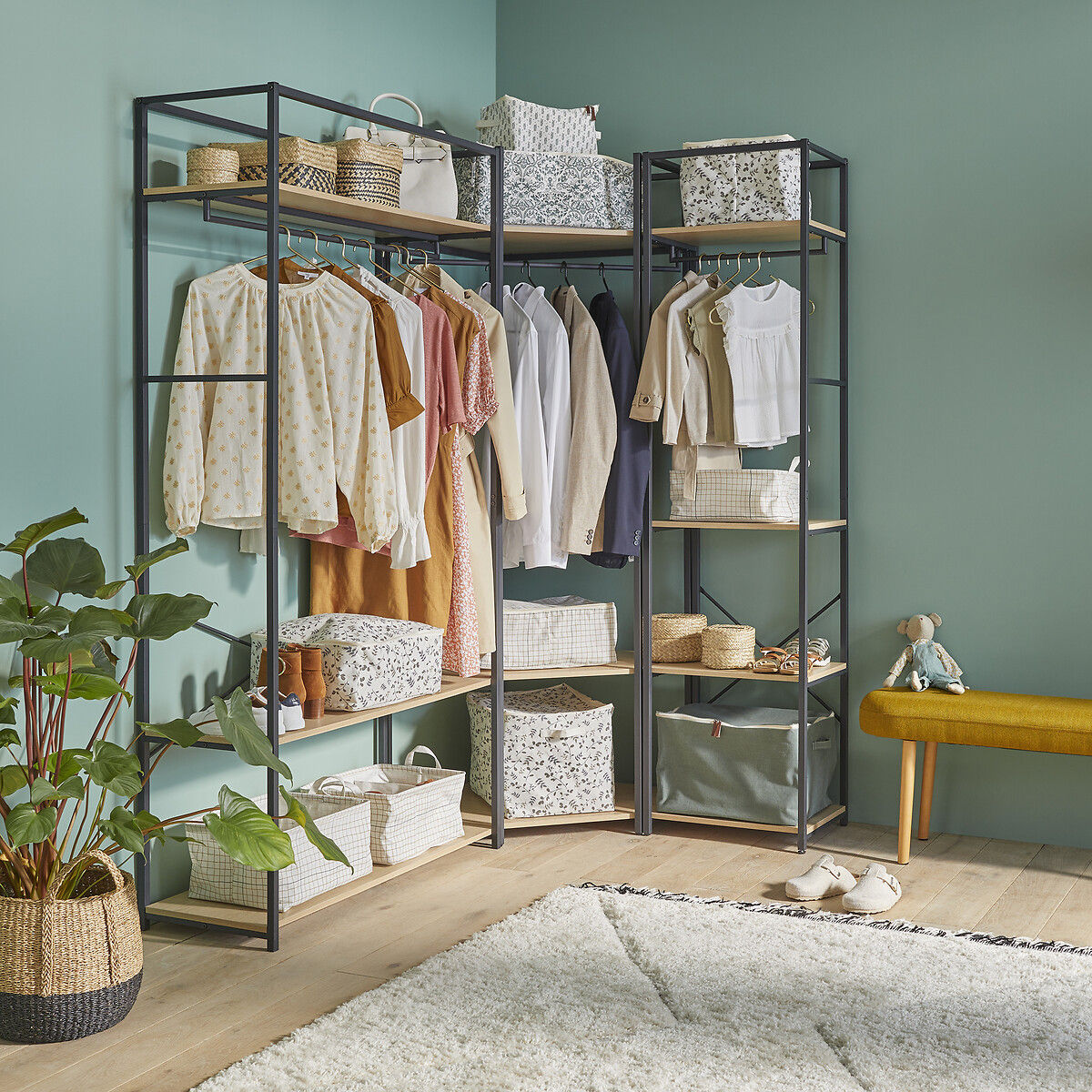 Module de dressing d'angle, Adarbi noir/bois, LA REDOUTE INTERIEURS