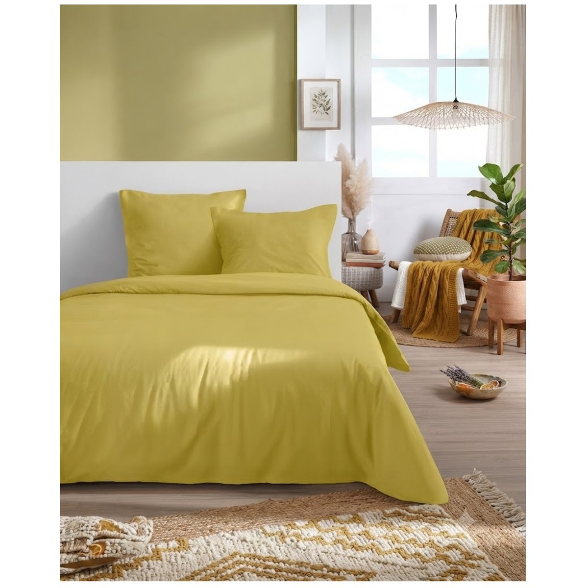 Parure de lit Collection Cocon moutarde, EDEN