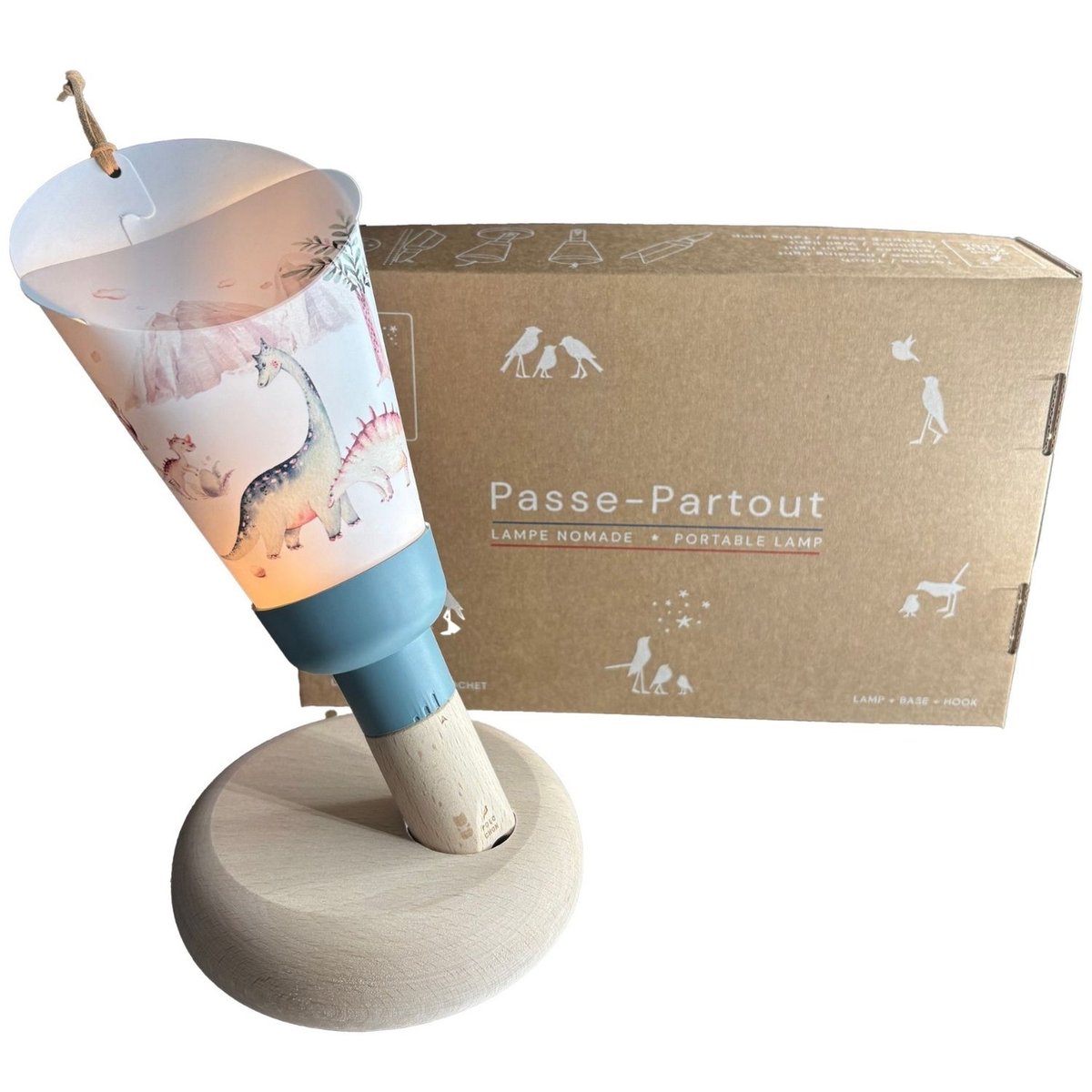 Coffret lampe nomade 5 en 1 blanc, bleu glacier, MAISON POLOCHON