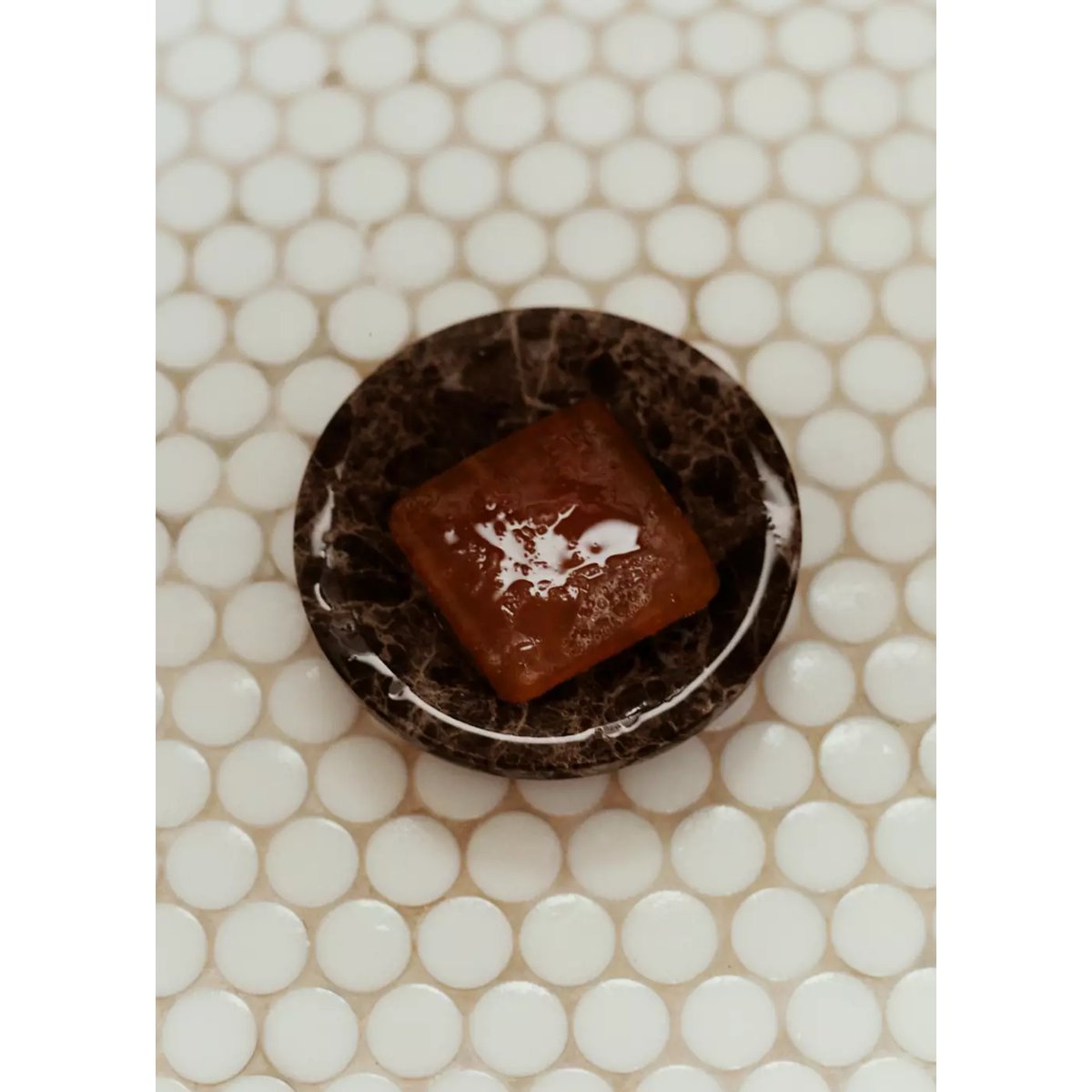 Porte-savon effet marbre marron, MANGO HOME